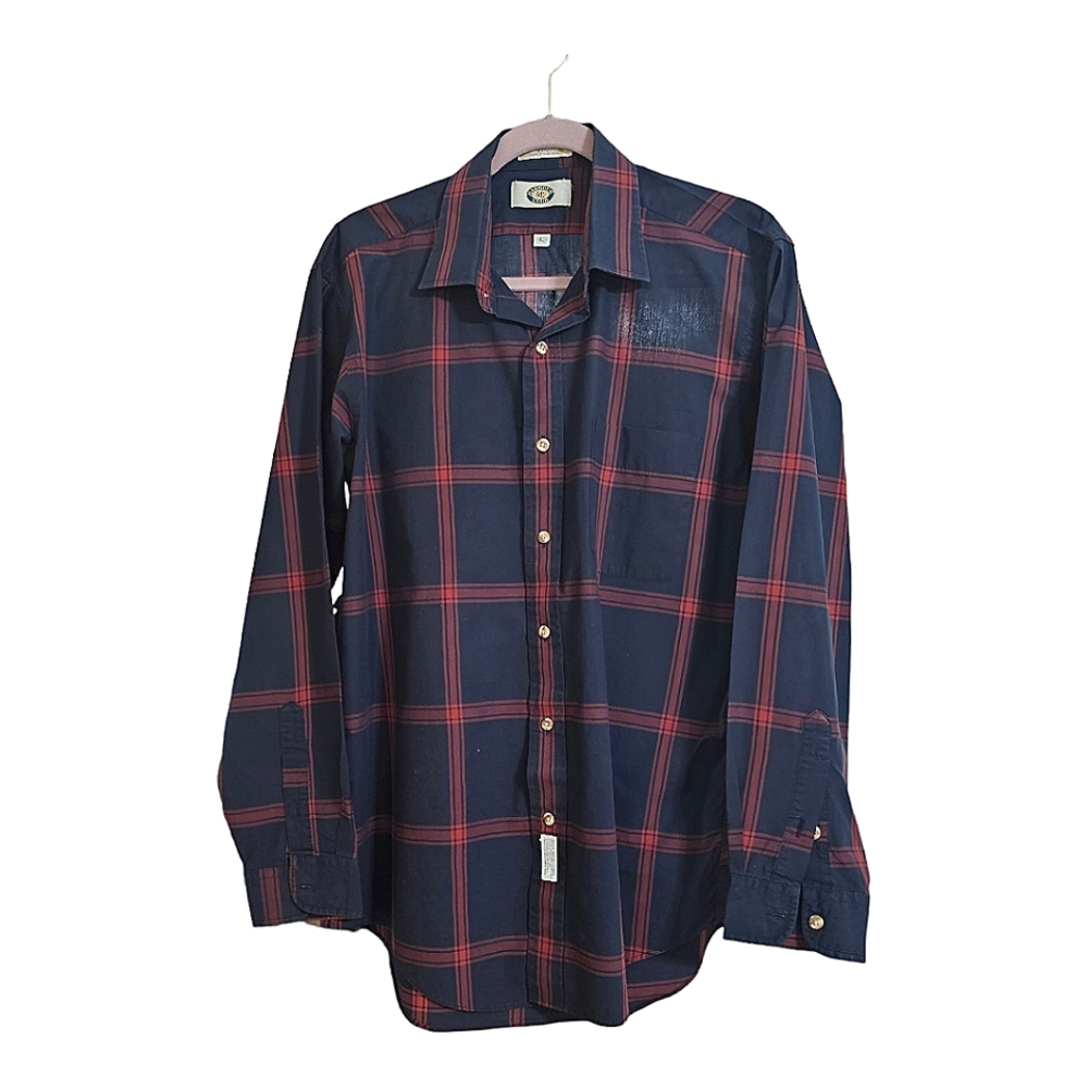 HARBOUR CLUB Men's Long Sleeve Button-Down Shirt Plaid L